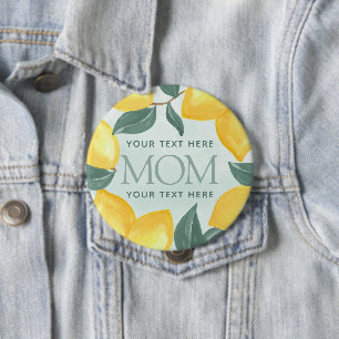 Lemon Citrus MAMA Baby Showknopf Button