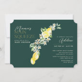 Lemon Citrus Mama's Haupt-Squeeze Green Baby Dusch Einladung (Vorderseite)