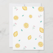 Lemon Citrus Mediterranean Summer Baby Dusche Einladung (Rückseite)