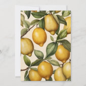 Lemon Citrus Mittelmeer Botanical Baby Dusche Einladung (Rückseite)