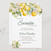 Lemon Citrus Mittelmeer Botanical Baby Dusche Einladung (Vorne/Hinten)