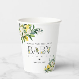 Lemon Citrus Mittelmeer Botanical Baby Dusche Pappbecher