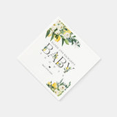 Lemon Citrus Mittelmeer Botanical Baby Dusche Serviette (Ecke)