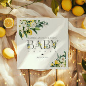 Lemon Citrus Mittelmeer Botanical Baby Dusche Serviette