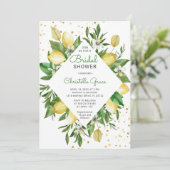 Lemon Citrus Mittelmeer Italien Brautparty Einladung (Stehend Vorderseite)