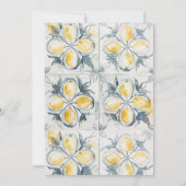 Lemon Citrus Mittelmeer Tiles Nature Wedding Einladung (Rückseite)