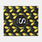 Lemon Citrus Monogram Fleecedecke (Vorderseite (Horizontal))