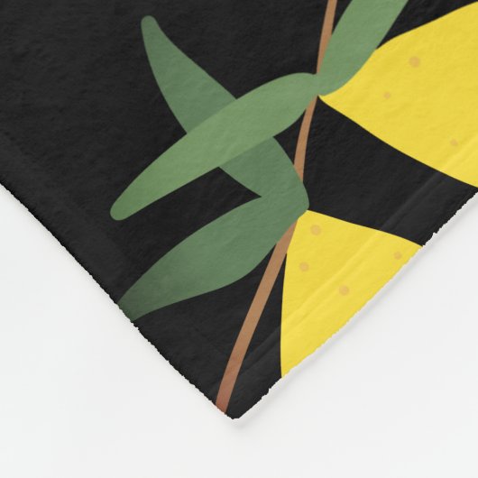 Lemon Citrus Monogram Fleecedecke (Ecke)