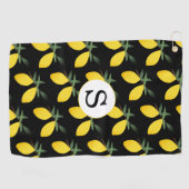 Lemon Citrus Monogram Golfhandtuch (Horizontal)