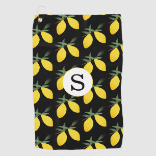 Lemon Citrus Monogram Golfhandtuch