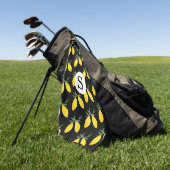 Lemon Citrus Monogram Golfhandtuch (Gras)