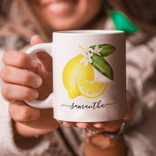 Lemon Citrus Monogram Kaffeetasse