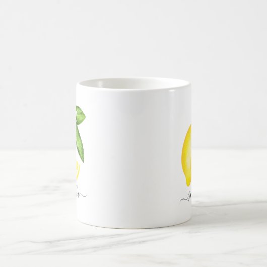 Lemon Citrus Monogram Kaffeetasse (Mittel)
