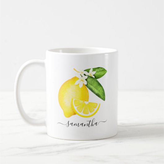 Lemon Citrus Monogram Kaffeetasse (Links)