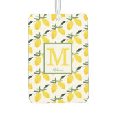 Lemon Citrus Monogram Name Autolufterfrischer (Rückseite)