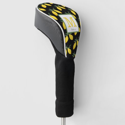 Lemon Citrus Monogram Name Golf Headcover (angewinkelt)