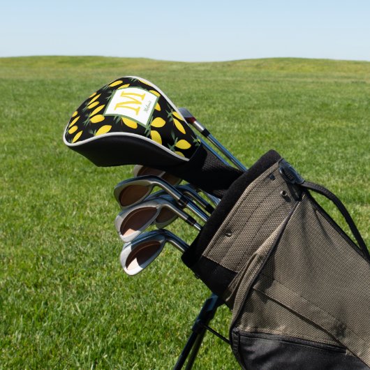 Lemon Citrus Monogram Name Golf Headcover (In SItu)