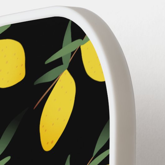 Lemon Citrus Monogram Name Pickleball Schläger (Linke Seite)