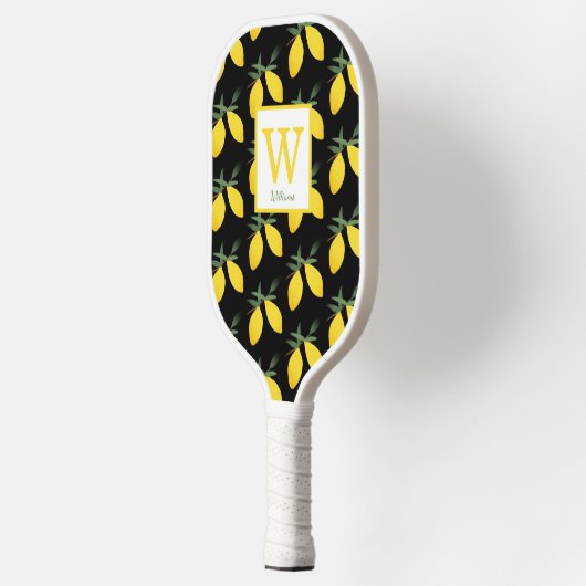 Lemon Citrus Monogram Name Pickleball Schläger (Links)