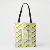 Lemon Citrus Monogram Name Tasche (Vorderseite)
