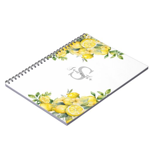 Lemon Citrus Monogram Notizblock (Linke Seite)