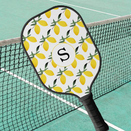 Lemon Citrus Monogram Pickleball Schläger