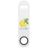Lemon Citrus Monogram White Speed Flaschenöffner (Rückseite)