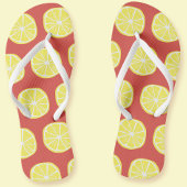 Lemon Citrus Muster farbenfroh gelber Sommerspass Badesandalen