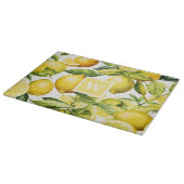 Lemon Citrus Muster Monogram Schneidebrett (Ecke)