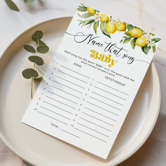 Lemon Citrus Name, das Lied Baby Dusche Spiel (Von Creator hochgeladen)