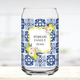 Lemon Citrus Navy Blue Italian Mediterranean Dosenglas