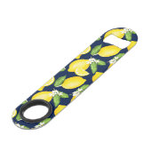Lemon Citrus Navy Blue Speed Flaschenöffner (Vorderseite Schrägansicht)