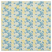Lemon Citrus Pastel Blue Floral Stoff (Muster)