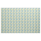 Lemon Citrus Pastel Blue Floral Stoff (Fat Quarter (45,7 x 55,9 cm))