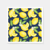 Lemon Citrus Pattern Navy Blue Serviette (Vorderseite)