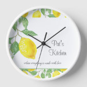 Lemon Citrus Personalisiert Kitchen Wall Clock Uhr (Vorderseite)