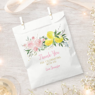 Lemon Citrus Pink Brautparty Geschenktütchen