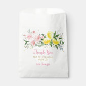 Lemon Citrus Pink Floral Brautparty Geschenktütchen (Vorderseite)