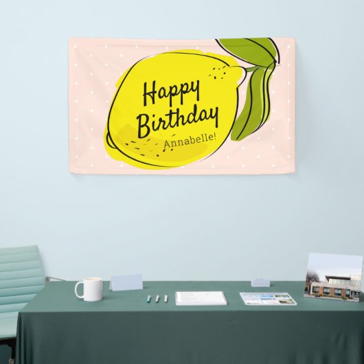 Lemon Citrus Pink Geburtstag Banner (Messeveranstaltung)