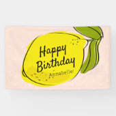 Lemon Citrus Pink Geburtstag Banner (Horizontal)
