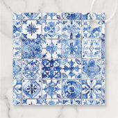 Lemon Citrus Positano Blue Tiles Brautparty Geschenkanhänger (Rückseite)