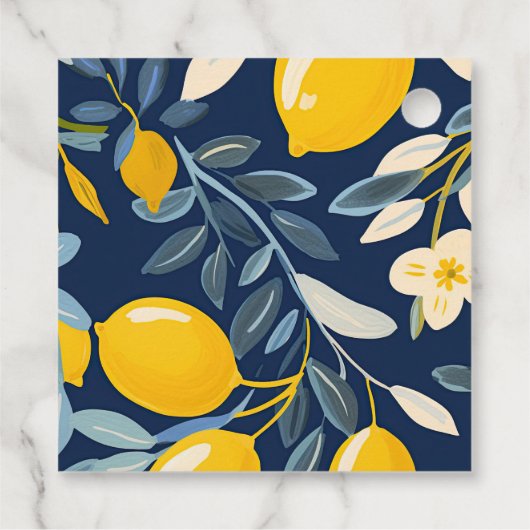 Lemon Citrus Positano Brautparty Geschenkanhänger (Rückseite)