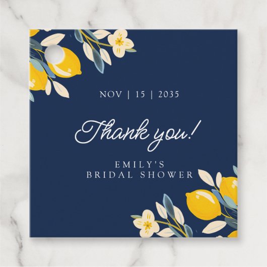 Lemon Citrus Positano Brautparty Geschenkanhänger (Vorderseite)