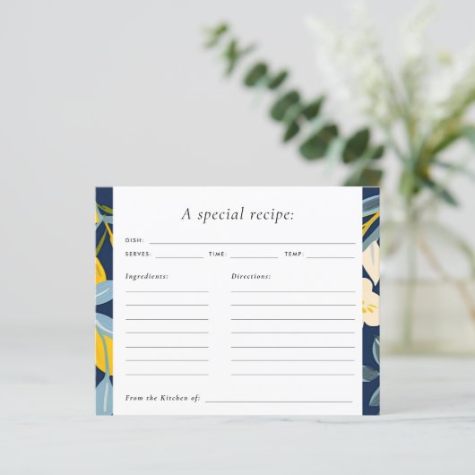 Lemon Citrus Positano Brautparty Rezept Karte (Stehend Vorderseite)
