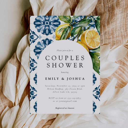 Lemon Citrus Positano Dusche Italienische Paare Einladung