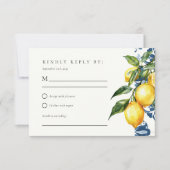 Lemon Citrus Positano Italian Wedding RSVP Karte (Vorderseite)