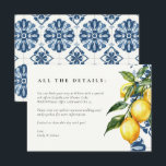 Lemon Citrus Positano Italienische Hochzeit Begleitkarte<br><div class="desc">Lemon Citrus Positano Italienische Hochzeitskarte</div>