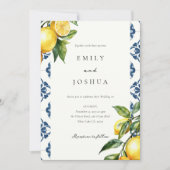 Lemon Citrus Positano Italienische Hochzeit Einladung (Vorderseite)