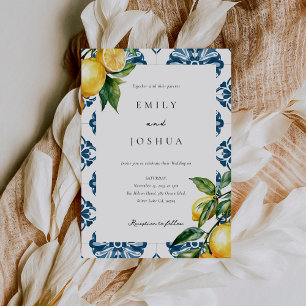 Lemon Citrus Positano Italienische Hochzeit Einladung