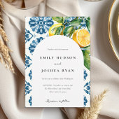 Lemon Citrus Positano Italienische Hochzeit Einladung